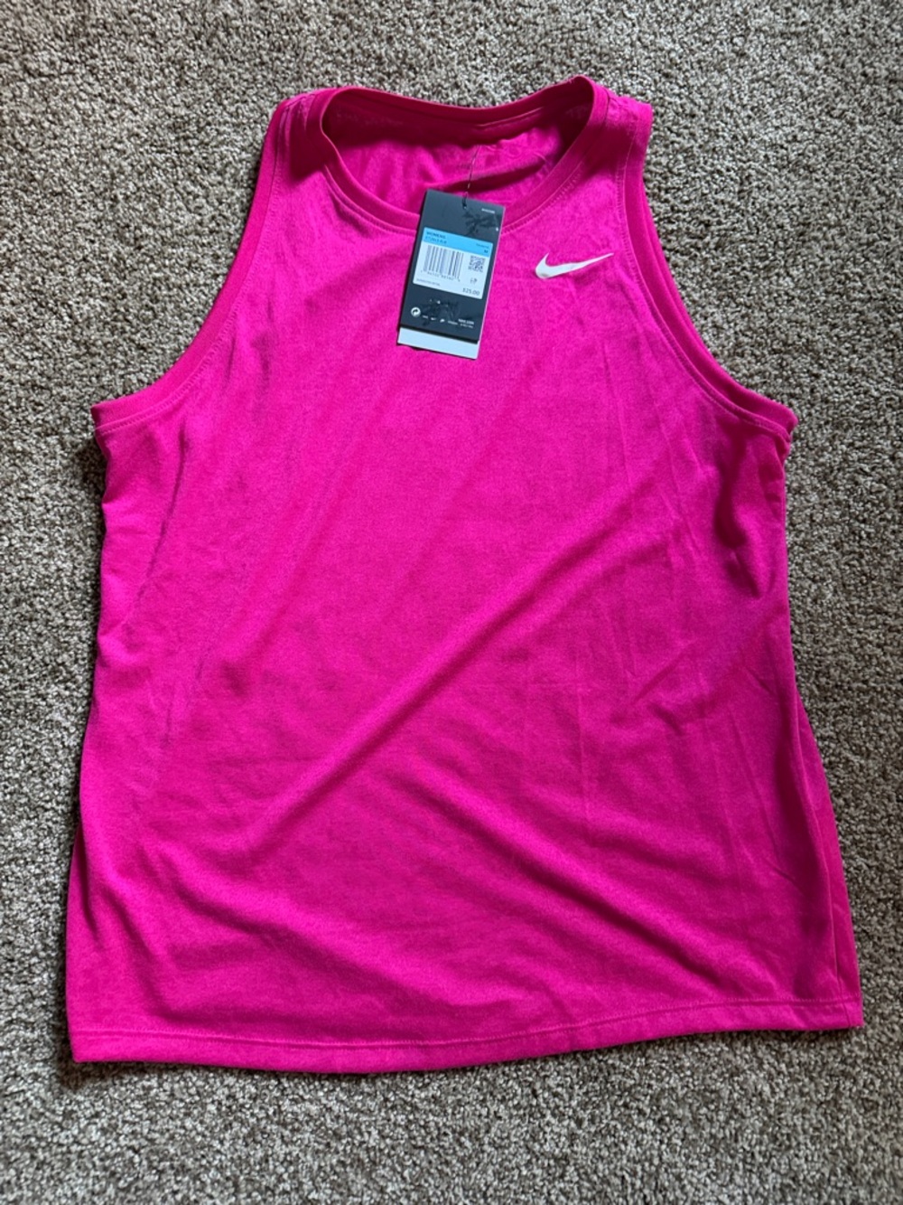 New with Tags!  Nike Hot Pink Racerback Tank with White Swoosh